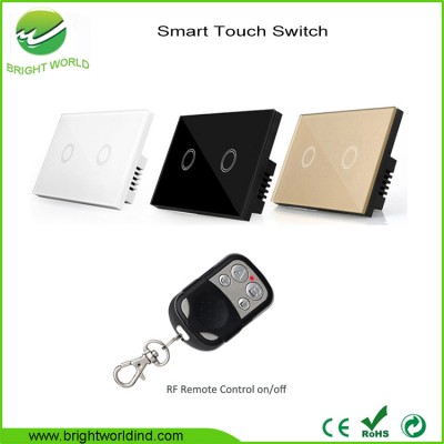 new design 3 gang luxury glass panel touch and smart remote control switch